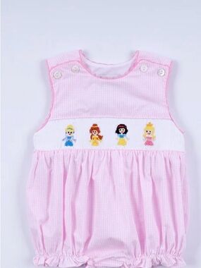 Honeydew USA Light Pink Princess Smocked Bubble Romper